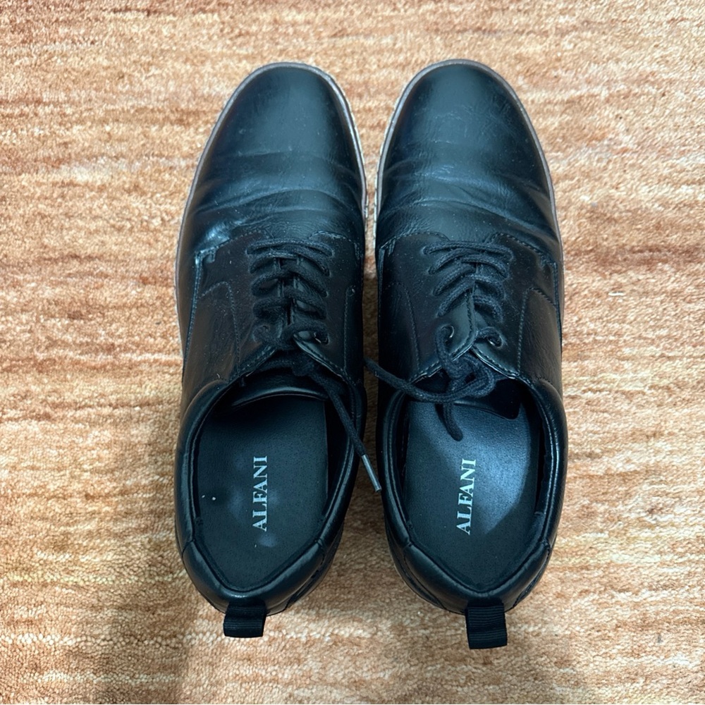 Alfani Men's Black Leather Lace-Up Sneakers 9